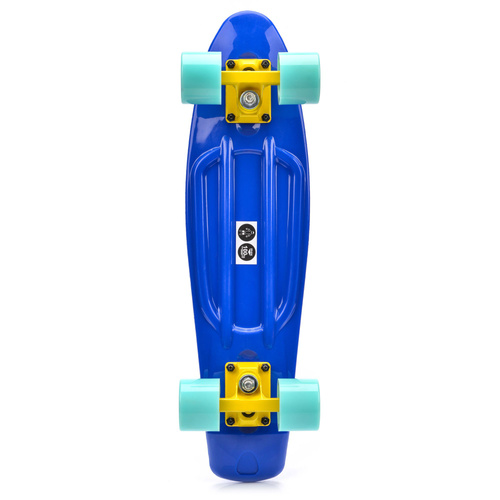 Plastic skateboard Meteor navy blue/minth/yellow