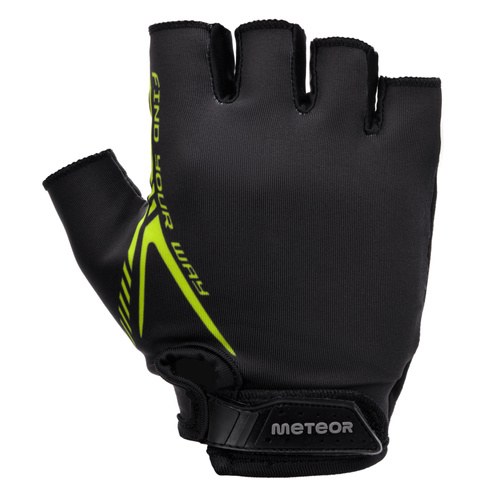Bike gloves Meteor MX12 S black/neon yellow
