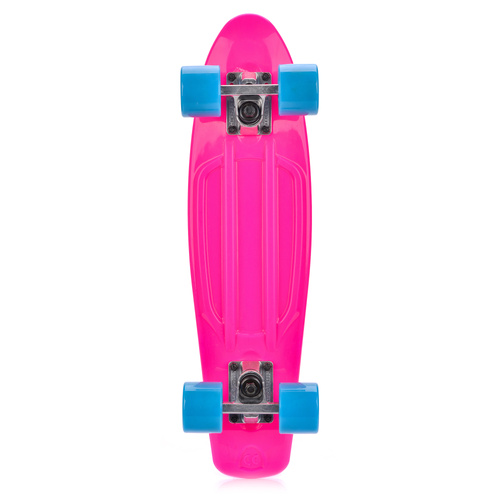 Meteor Kunststoff-Skateboard neon pink/neon blau/silbern