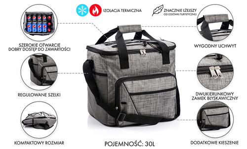 Cooler bag Meteor Frosty 30 l grey/black