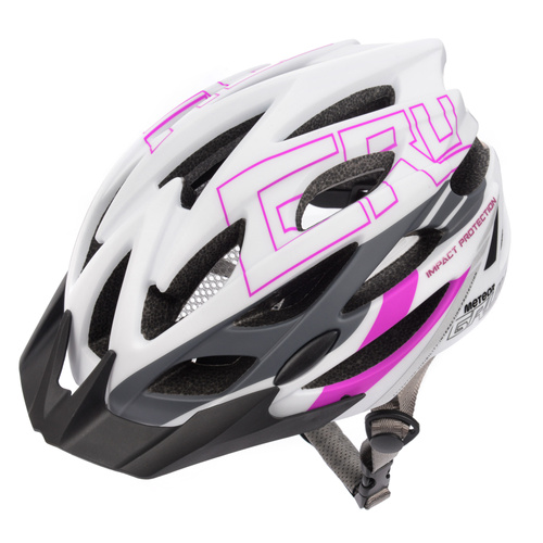 Fahrradhelm Meteor Gruver S 52-56 cm weiß/grau/pink