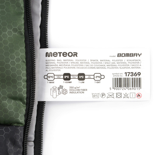 Meteor Schlafsack Bombay L Oliv/Schwarz
