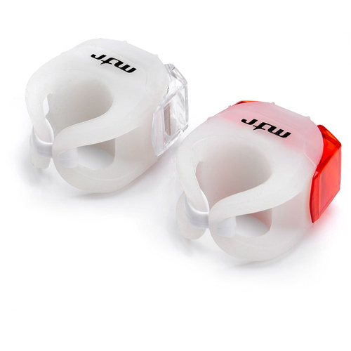 Zestaw lampek rowerowych Meteor Flex biały