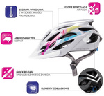 Meteor cycling helmet Shimmer M white in mold
