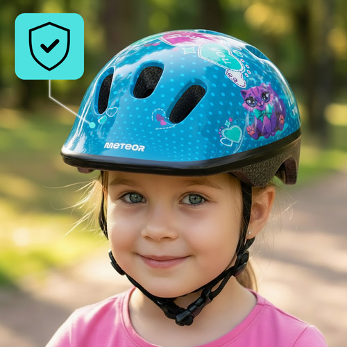 Kask rowerowy dla dzieci Meteor KS06 XS 44-48 cm Kitty