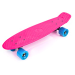 Meteor Kunststoff-Skateboard neon pink/neon blau/silbern