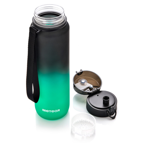 Meteor sports water bottle 1000 ml black/green