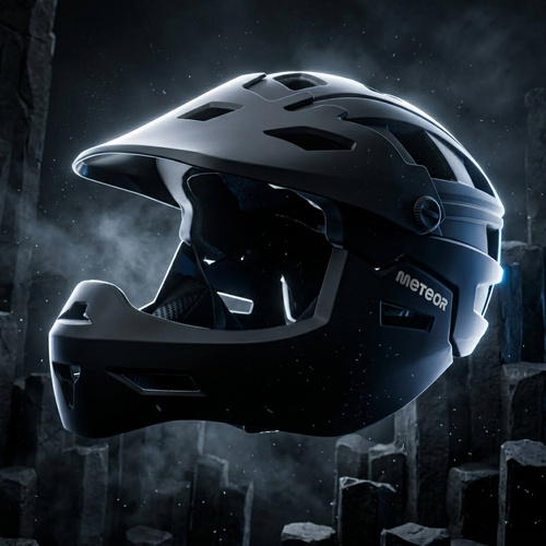 Fullface-Fahrradhelm Meteor Hydra L 58-61 cm schwarz