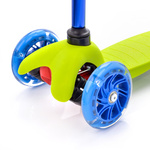 Meteor scooter three-wheel with led wheels  green-navy blue
