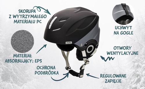 Ski helmet Meteor Lumi M 55-58 cm black / gray