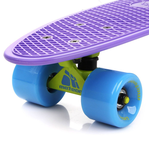 Meteor Kunststoff-Skateboard neonblau/neongelb/violett
