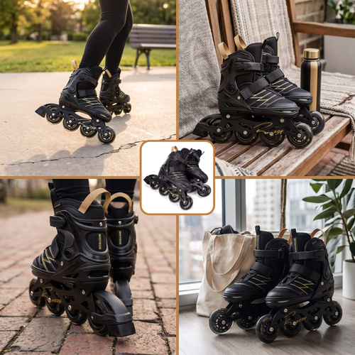 Inline skates Meteor Buzzy L 38-43 black/gold