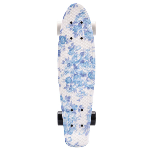 Plastic skateboard Meteor Multiboard Flowers white