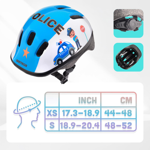 Kask rowerowy dla dzieci Meteor KS06 XS 44-48 cm Police
