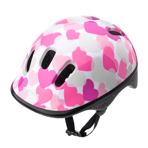 Kinderfahrradhelm Meteor KS06 S 48-52 cm Rosa Herzen