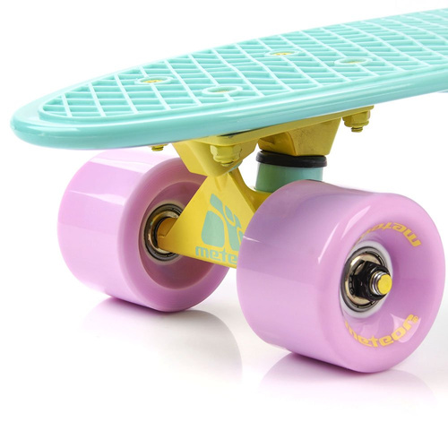 Plastic skateboard Meteor mint/pastel pink/yellow