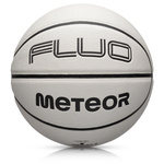 Piłka do koszykówki Meteor Fluo biały/neonowy niebieski 7