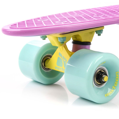 Plastic skateboard Meteor pastel pink/mint/yellow