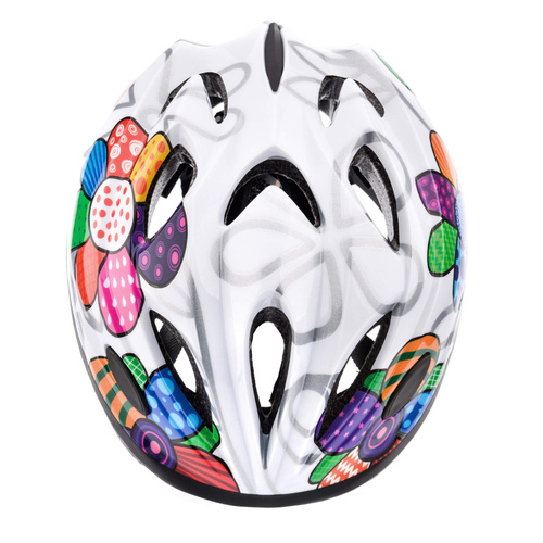 Kask rowerowy dla dzieci Meteor KS07 M 52-56 cm Colourful flowers