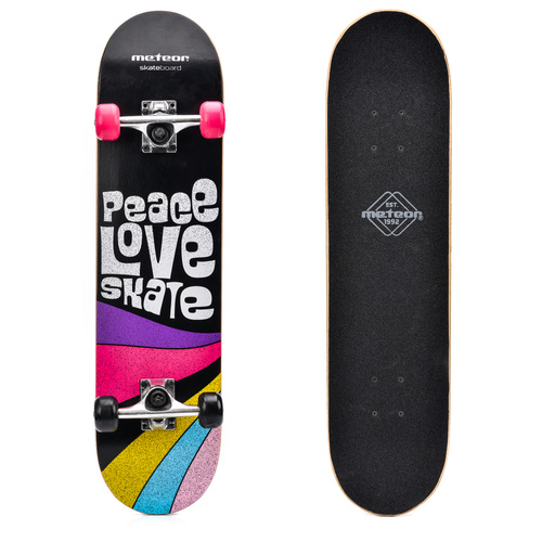 Holz-Skateboard Meteor Frieden rosa