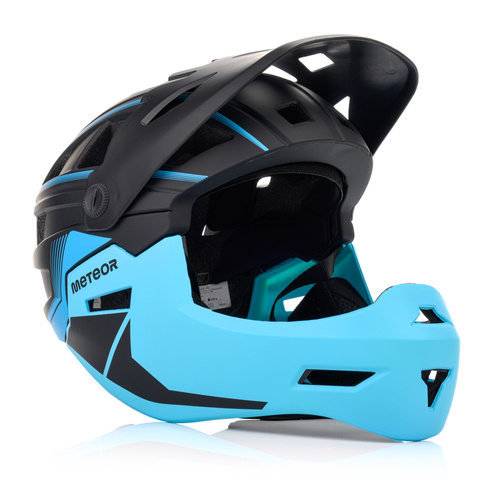Full-face bicycle helmet Meteor Hydra S 51-55 cm black/blue