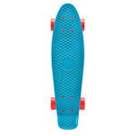 Plastic skateboard Meteor turquoise/red/silver