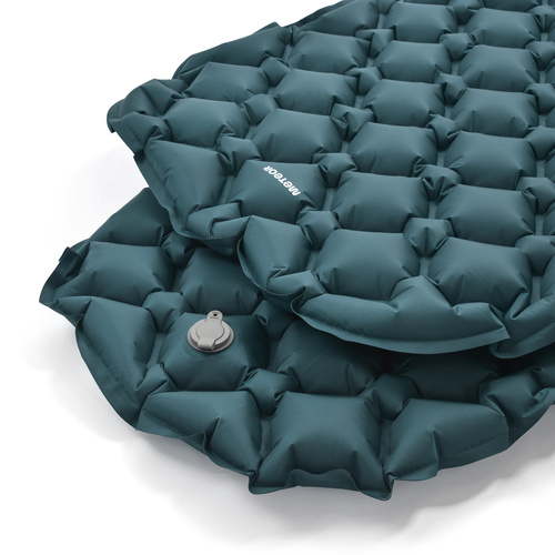 Selbstaufblasbare Matte Meteor 2in1 (Pumpe + Drybag) in der Farbe "Meeresblau" mit den Maßen 190×56×5,5 cm.