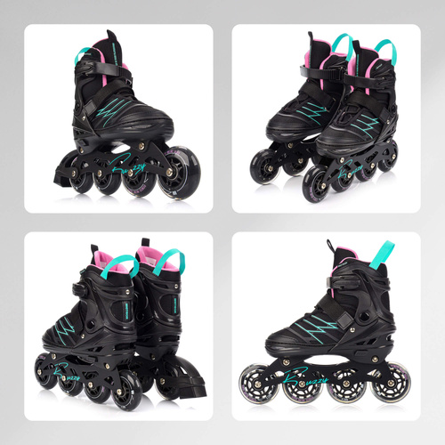 Inline skates Meteor Buzzy L 38-43 black/pink/mint