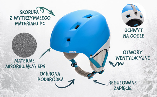 Kask narciarski Meteor Kiona XS niebieski/biały 48-52cm