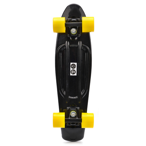 Plastic skateboard Meteor black/yellow/black