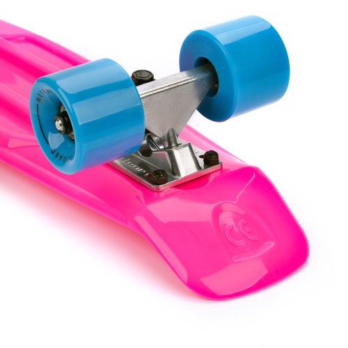 Meteor Kunststoff-Skateboard neon pink/neon blau/silbern