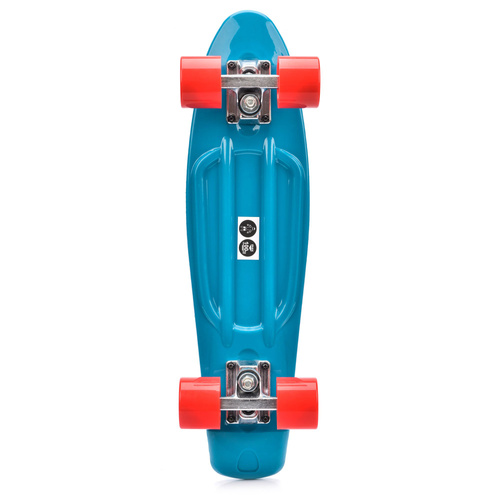 Plastic skateboard Meteor turquoise/red/silver