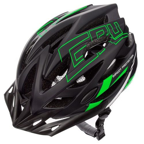 Kask rowerowy Meteor Gruver L 58-61 cm czarny/zielony