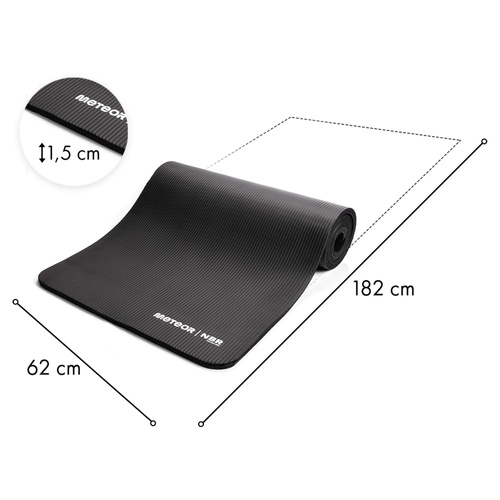 Mata do ćwiczeń Meteor NBR, 182x62x1.5 cm, zwijana