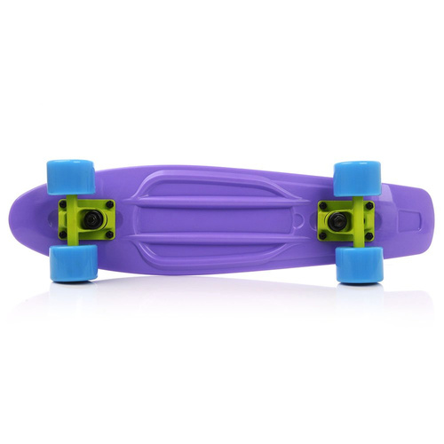 Meteor Kunststoff-Skateboard neonblau/neongelb/violett