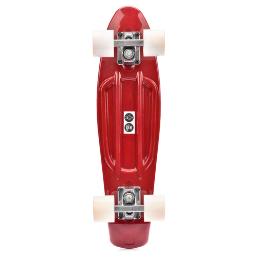 Plastic skateboard Meteor maroon/white/silver