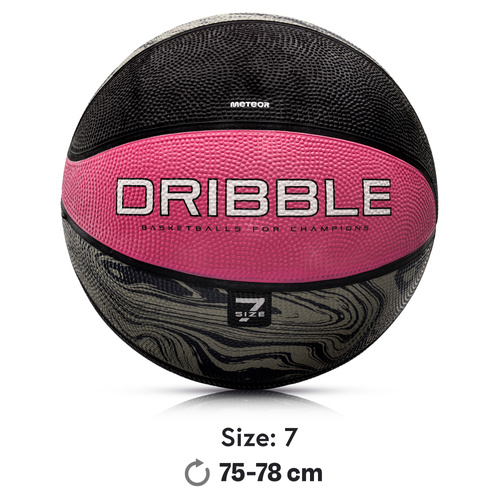 Piłka do koszykówki Meteor Dribble różowy