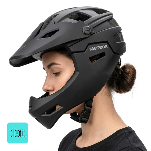 Fullface-Fahrradhelm Meteor Hydra L 58-61 cm schwarz