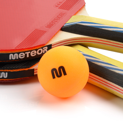 Set of 2 table tennis rackets Meteor Mistral*** and 3 balls