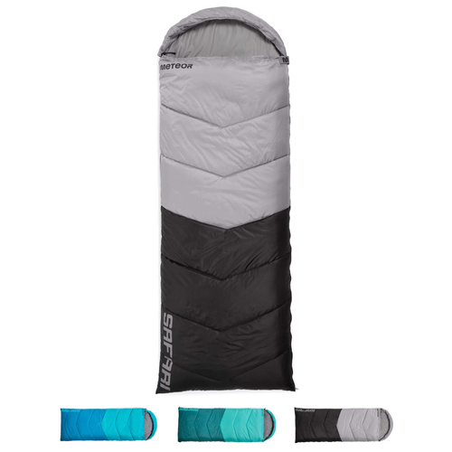 Meteor Schlafsack Safari L grau/schwarz