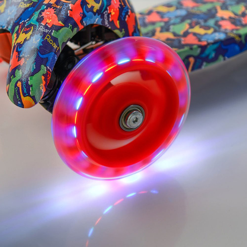 METEOR SCOOTER THREE-WHEEL WITH LED WHEELS TUCAN DINOSAUR