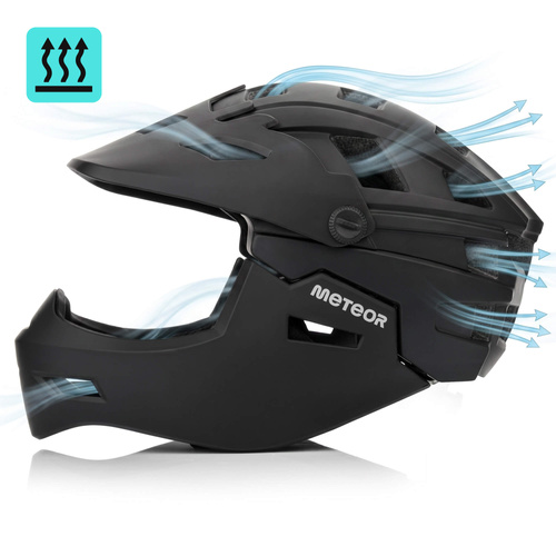 Fullface-Fahrradhelm Meteor Hydra L 58-61 cm schwarz