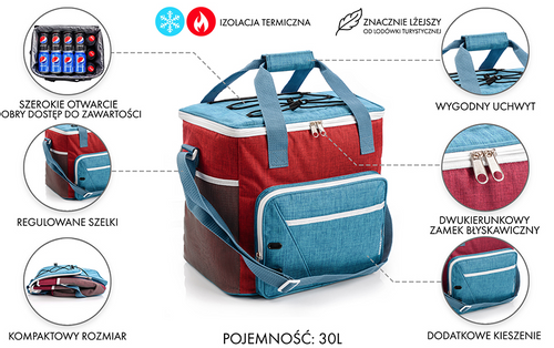 Cooler bag Meteor Frosty 30 l light blue/grey