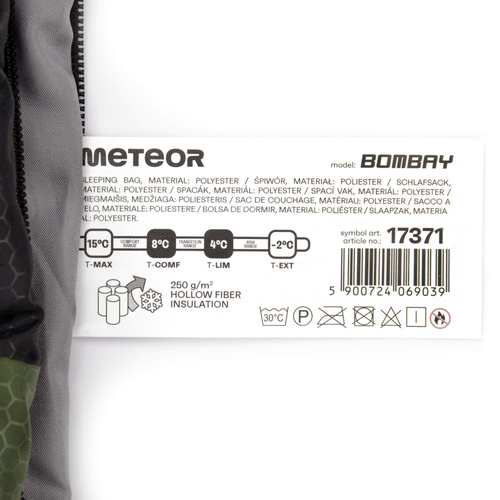 Meteor Schlafsack Bombay L Grün/Schwarz