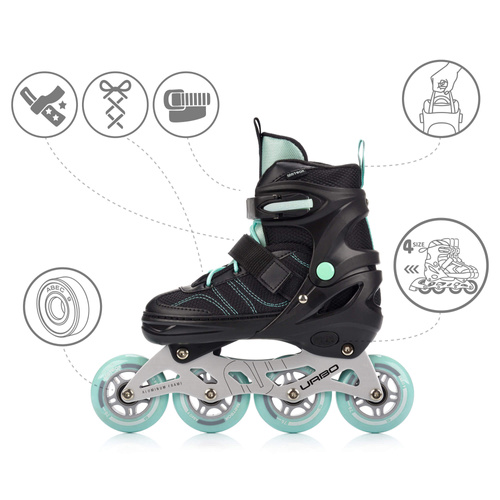 Inline skates Meteor Urbo L 38-41 black/mint