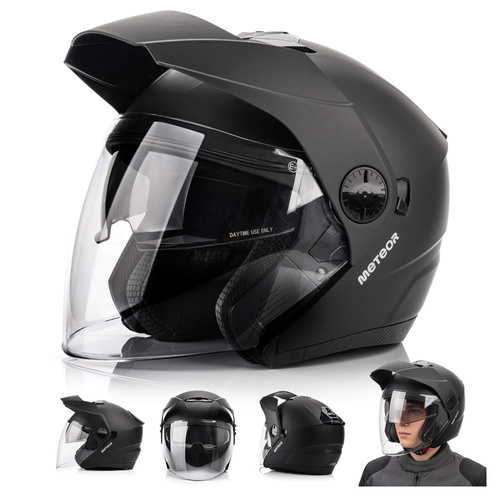 Kask motocyklowy Meteor Hekato L 59-60 cm czarny