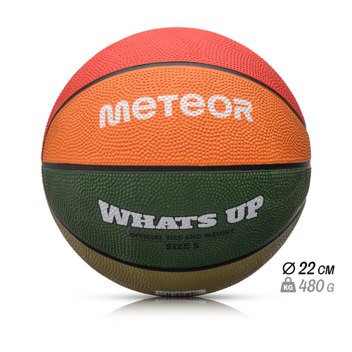 Piłka do koszykówki Meteor What's up 5 zielony/pomarańczowy