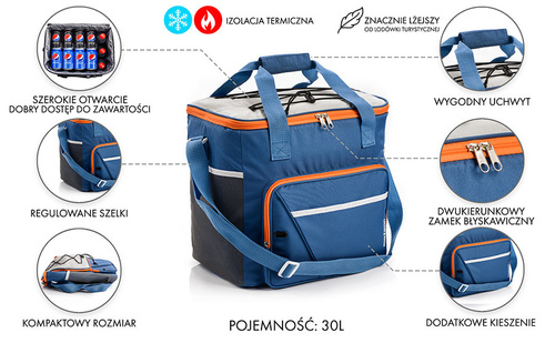 Cooler bag Meteor Frosty 30 l blue/grey