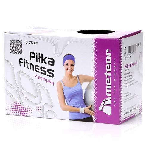 Fitness ball Meteor 75 cm with pump black