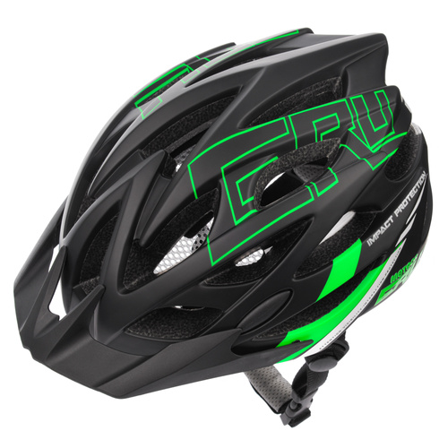 Kask rowerowy Meteor Gruver M 55-58 cm czarny/zielony